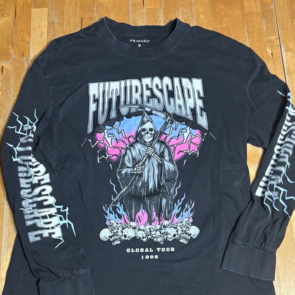 Primark Black 'Futurescape' Graphic Long Sleeve